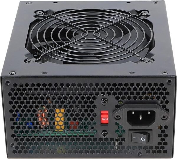 مزود طاقة 600 واط  - ATX PSU مع موصلات 6+2 دبوس، حماية PFC مزود طاقة للألعاب KY-600 باللون الأسود - Image 2
