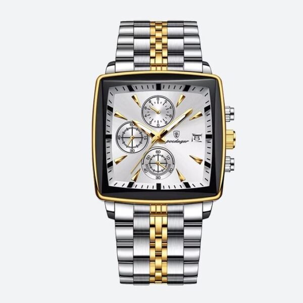 ساعة يد رجالية POEDAGAR Square Luxury Watch – فخامة بإطار مربع كلاسيكي